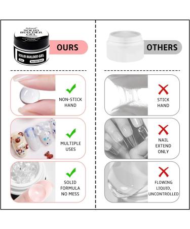  sularpek 2 x 15 ml Solid Sculpture Builder Gel 3D Gel Nail Art UV Nail Construction Gels Non-Stick 3D Gels for Extension Decoration and Nail Art Repair Clear/White - Buy Online on GoSupps.com