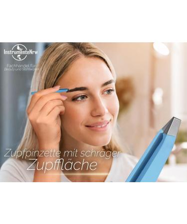 Diagonal Light Blue Eyebrow Tweezers - Easy Hair Removal | Precision Tweezers for Perfect Brows | 1 Piece - Buy Online on GoSupps.com