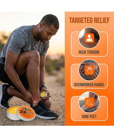 3X Relief Balm 2.7fl Oz Relief Balm with Natural Arnica & Camphor Soothing Neck Hands & Feet Non-Greasy Formula Fast Absorbing (1) 1 Ounce (Pack of 1) - Buy Online on GoSupps.com