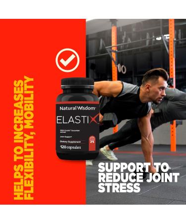 Elastix Joint Health Supplement with Q-actin Cucumber Extract & 95% Curcuminoid - Gluten Free 100% Natural 120 Capsules - International Shipping Available - Buy Online on GoSupps.com