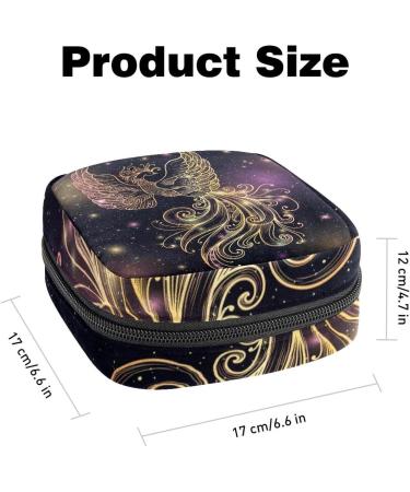 Gold-Colored Peacock Napkin Storage Bag | Portable Period Bag for Women & Teens - Multi-Functional Tampon & Menstrual Cup Holder - Buy Online on GoSupps.com