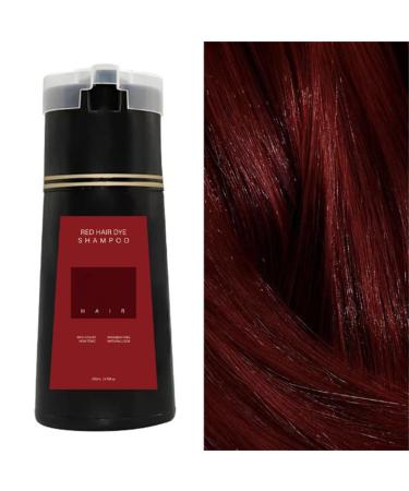 Plant formula does not damage the hair lazy no bleaching dye/hair agent hair dye shampoo instant hair dye shampoo (with hair dye comb) Instant Dye Shampoo for Men & Women (Red)