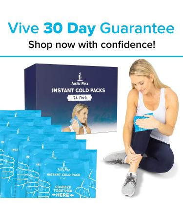 Arctic Flex Instant Cold Packs (24 Pack) for Injuries - Pain Relief & Swelling - Portable & Disposable - First Aid, Sports, Travel, Camping - 5x6 Therapy Compress - Buy Online on GoSupps.com