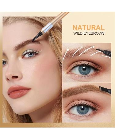 Magic Eyebrow Pencil with a Micro-Fork Tip Applicator 3D Waterproof Microblading Eyebrow Pencil Contouring Pen Eyebrow Brush Creates Natural Looking Brows Effortlessly(Color:Dark Brown) - Buy Online on GoSupps.com