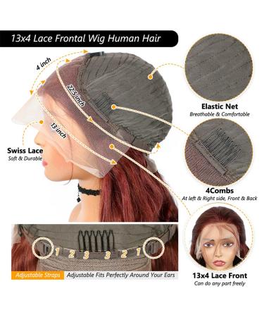 QTHAIR 14A Body Wave Lace Front Wig 18inch Copper Red Pre Plucked Glueless Human Hair - Buy Online on GoSupps.com