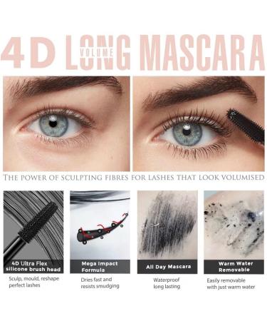 DABIUSY 4D Silk Fiber Lash Mascara - Black Volume & Length Waterproof Mascara for Long Lasting, Thick & Natural Lashes - Smudge-Proof Formula (1 Pack) - Buy Online on GoSupps.com