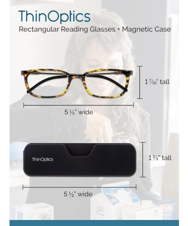 Buy ThinOptics Ultra-Thin Reading Glasses for Men & Women | Lightweight Black Reading Glasses with Magnetic Case - International Shipping Available - Buy Online on GoSupps.com