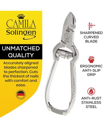 Camila Solingen CS13 Large Heavy Duty Toe Nail Clipper - Sharp Trimmer for Thick Toenails, Made in Solingen Germany - Buy Online on GoSupps.com