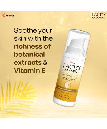 Lacto Calamine Anti Blemish cream for pigmentation & blemish removal & brighten skin tone. Suitable for all skin types. Non-greasy No Parabens - 30g - Buy Online on GoSupps.com