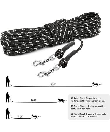RYPET Reflective Cat Long Leash - 15 FT Escape Proof Walking Leads Yard Long Leash Durable Safe Personalized Extender Leash Traning Play Outdoor for Kitten  Puppy  Rabbit and Small Animals 15 FT Black - Buy Online on GoSupps.com