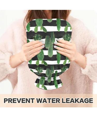 Naanle 2L Transparent Hot Water Bottle with Lid - Stripes Cactus Plant Design for Pain Relief Menstrual Cramps and Heat/Cool Therapy - Ideal for Hands & Feet - Buy Online on GoSupps.com