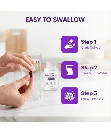 VISIOVANCE Nutrawell Astaxanthin - Daily Antioxidant Wellness Supplement with Naturally Sourced Astaxanthin Clean Formula for Active Adult Lifestyle Easy to Take Capsules - 90 Softgels (1) - Buy Online on GoSupps.com