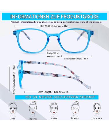 Cojwis 5 Pack Blue Light Filter Reading Glasses for Men & Women - Anti-Tiredness UV Protection 4.0X Magnification - Stylish & Comfortable - Buy Online on GoSupps.com