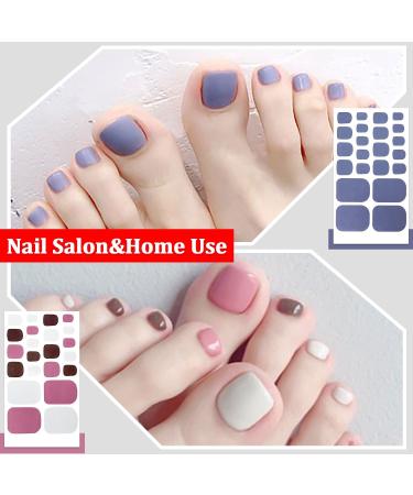 SILPECWEE Toe Nail Stickers - 40 Sheets Full Nail Wraps for Women | Self Adhesive Gel Nail Strips with Nail File | Manicure Sticker Nails Accessories - Buy Online on GoSupps.com