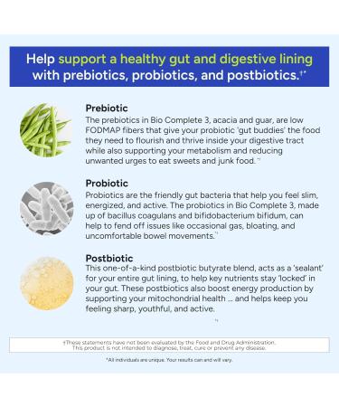 Gundry MD Bio Complete 3 - Prebiotic Probiotic Postbiotic to Support Optimal Gut Health 30 Day Supply (90 Day Supply) - Buy Online on GoSupps.com
