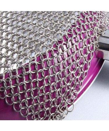 Cast Iron Cleaner Cast Iron Skillet Cleaner Chainmail Stainless Steel 316L Pot Cookware Chainmail Scrubber Skillet Scraper 1Pc Silver - Buy Online on GoSupps.com