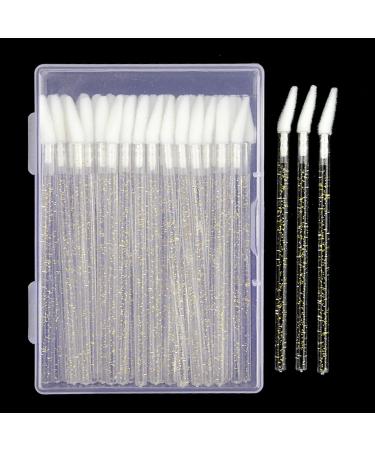 Lip Brush 50pcs Lipstick Lip Gloss Wands Applicator Cosmetic Makeup Tool Makeup Brush (Gold)