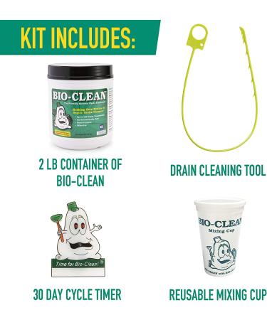 Bio-Clean Ultimate Drain Cleaning Kit - All Natural, 100% Guaranteed - Removes Fats, Oils, Grease - For Drains, Septic Tanks, Grease Traps - Buy Online on GoSupps.com