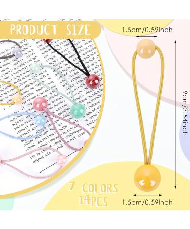 Colorful Double Ball Hair Ties - 14 Pcs Cute Ponytail Holders for Girls, Women, Baby, Toddler | Circle Bubble Hair Bands Rubber Elastics - Buy Online on GoSupps.com