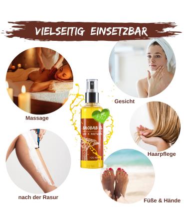 Buy Sanaviva Baobab l Cold-Pressed 100ml - Pure Organic Vegan Baobab Oil for Face Hair & Body Care - Buy Online on GoSupps.com