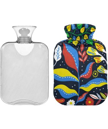 Naanle Hot Water Bottle with Cover - Abstract Flower Design | 1L Heat Bottle for Back Pain Relief & Cold Therapy - Buy Online on GoSupps.com