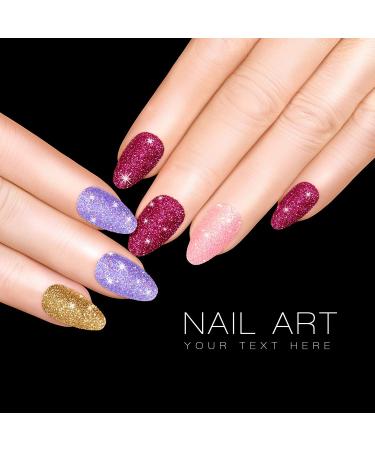 480 Piece 20 Sets Matte & Glitter False Nails: Medium Long Almond Press-On Nails for Women & Girls - Buy Online on GoSupps.com