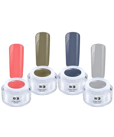 Living Color Collection Set - Color Gel - Gel Nails Color Gel - Made in Germany (4 x 5ml)