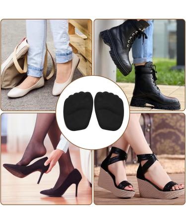 Medium Footed Cushions - Ergonomic Midfoot Support Insoles | Breathable Soft Cushions for High Heels Boots & Sneakers | 2 Pairs Black  - Buy Online on GoSupps.com