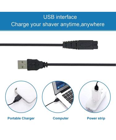 USB Charger Cord for Microtouch Solo Electric Shaver - 31.5 in Cable with 2 Cleaning Brushes - Buy Online on GoSupps.com