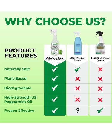 Mighty Mint Mold & Mildew Stain Remover Spray - Natural Peppermint Fast Cleaning for Bathroom Kitchen Hard Water & Outdoor Use - 16oz - Buy Online on GoSupps.com