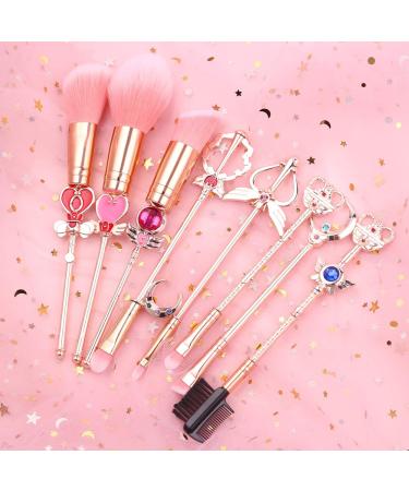 Sailormon 8pcs Makeup Brushes Set with Pink Drawstring Bag - Professional Cosmetic Tool Kit for Beauty Enthusiasts - Buy Online on GoSupps.com
