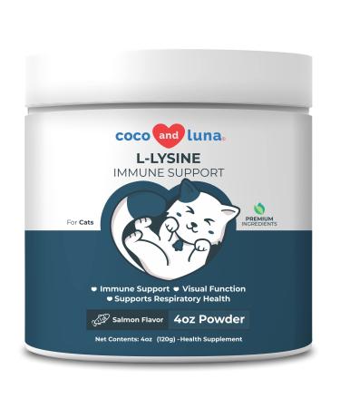 L-Lysine Supplement for Cats 4oz/120g - Cat Supplement for Sneezing and Runny Nose, Cat Immune Support, Eye Function and Respiratory Health  Lysine Powder for Cats, Salmon Flavor - Buy Online on GoSupps.com