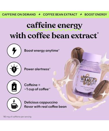 Lemme Wake Up Caffeine Energy Gummies - 80mg Caffeine Vegan Gluten Free Cappuccino Flavor 1 Month Supply (60 ct) - Boost Your Energy - Buy Online on GoSupps.com