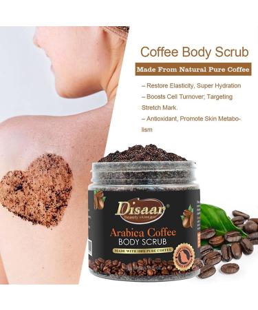 DISAAR BEAUTY Arabica Coffee Body Scrub Remove Dirt Aging Cuticles Reduce Cellulite Refine Pores Nourish Moisturize Skin 200ml/6.76fl.oz - Buy Online on GoSupps.com