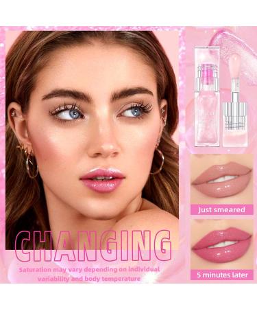 Magic Color Changing Lip Glow Oil - Hydrating Plumping Lip Gloss & Balm | Longwear Non-Sticky Lip Oil with Big Brush - Buy Online on GoSupps.com