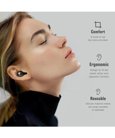 Buy Noise Cancelling Ear Plugs for Sleeping - Reusable Silicone - Perfect -27dB Noise Reduction - Hearing Protection for Study & Work - 4 Sizes XS/S/M/L - Black - Buy Online on GoSupps.com