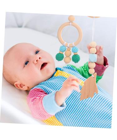 Generic 4pcs Stroller Yarn Bead Pendant Stroller Newborn Woody Wooden Play Gym Infant Stroller Safety Nursery Bed Hanging Rattle Wood Crib Wood Beech - Buy Online on GoSupps.com