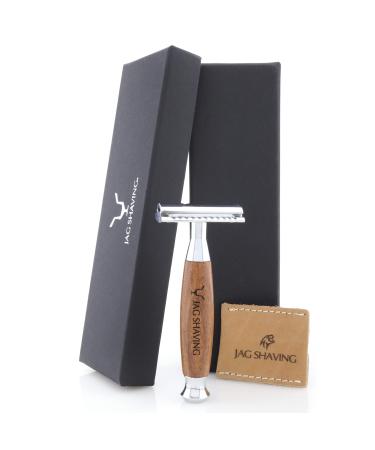 JAG Shaving Razor Hobel-Razor Hobel Men-and Women-Wood and Metal-Double-cutting-up razor planer-one-blading razor-women's razor-Reiserasierer-reusable razor plane