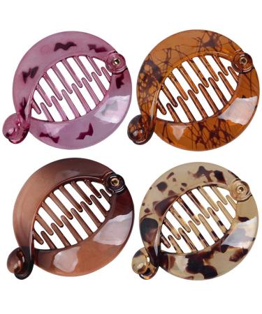 Buy Pofet Banana Clips | 2-Piece Fish Tail Hair Accessories for Women & Girls - Black White Brown - Perfect for Thick Hair - Buy Online on GoSupps.com