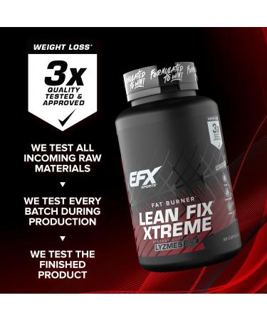 EFX Sports Lean Fix Xtreme | Weight Loss Supplement | Multi-Patented Fat Burning Formula | Powered by Lyzme 5 | 30 Servings 90 Capsules - Buy Online on GoSupps.com