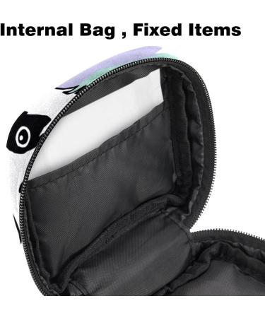 Buy Colorful Menstruation Pad Bag with Zipper | Women's Napkin & Tampon Collection Bags | Color 7 - Rainbow Strips & Panda Stars - Buy Online on GoSupps.com