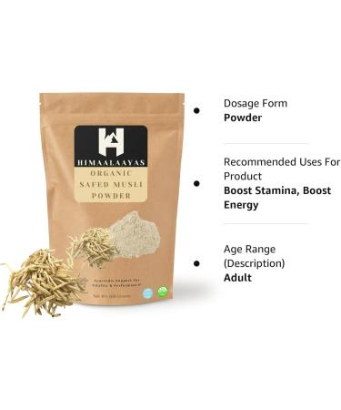 Himaalaayas Natural Safed Musli Powder (Chlorophytum borivilianum) Safed Musali Root Powder - Swet Musli Churna - White Musli Powder - 100 gm - Buy Online on GoSupps.com