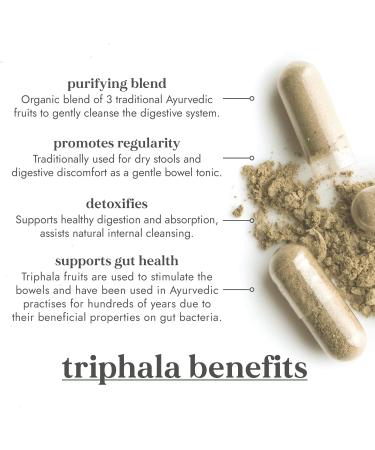 Fushi Organic Triphala Capsules 60 Caps - Body Tonic Cleansing & Detoxifying | Regulate Digestive System | Ayurvedic Medicine | Vegan | UK Made - Buy Online on GoSupps.com
