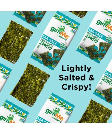 gimMe Organic Roasted Seaweed Sheets - Sea Salt - 20 Count | Keto, Vegan, Gluten-Free Snack | Healthy Iodine & Omega 3 Source - Buy Online on GoSupps.com