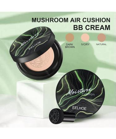 Air Cushion CC Cream Moisturising Concealer Base Long Lasting Foundation Brightening Natural Nude Foundation with Mushroom Tip. natural color - Buy Online on GoSupps.com