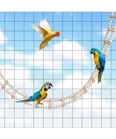 Bird Parrot Ladder Bridge Wooden Bird Climbing Swing Toys Bird Perch Stand Toys Pet Bird Cage Accessories Wood Climbing Ladders for Rats Hamster Squirrel Sugar Gliders Budgie (28 Ladders)(157 CM) 28 Ladders/157 CM - Buy Online on GoSupps.com