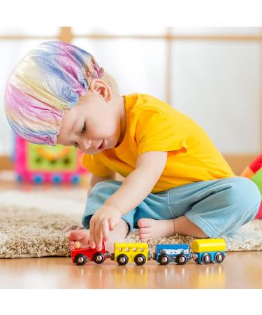 OIIKI 2PCS Kids Silk Bonnets - Colorful Sparkle Adjustable Caps for Soft Night Sleep - Hair Protect Accessories for Children - Buy Online on GoSupps.com