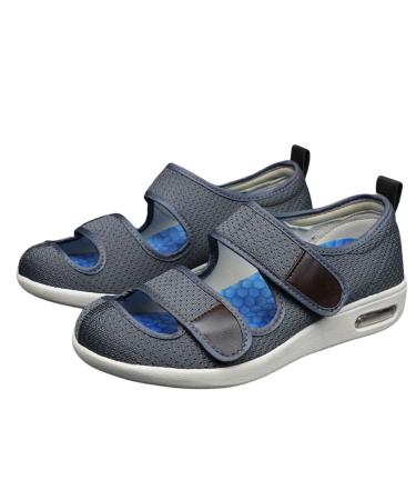 MisFun Diabetic Shoes for Men Double Insole Diabetic Shoes Lightweight Medical Shoes for Swollen Feet Adjustable Diabetic Shoes 12 Dark Grey