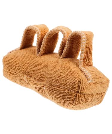 FRCOLOR Palm Finger Splitter Thumb Palm Protector Patient Hand Cushion Anti Ulcer Finger Exerciser Finger Separator Protection Strengthen Finger Exerciser Cotton Grip Elder Washed Light Brown 14x5x5cm