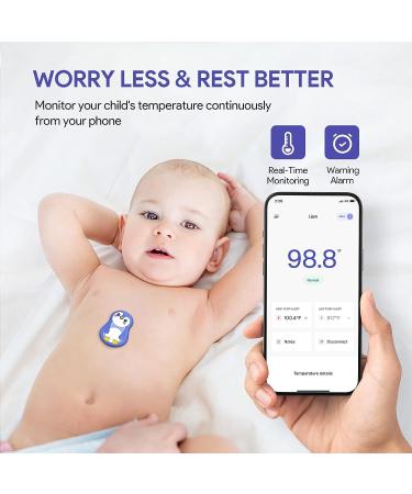 Walnut Wearable Thermometer for Kids - Rechargeable Smart Baby Thermometer for Continuous Temperature Monitoring | Real-Time Fever Alerts | Ideal Baby Shower Gift and Registry Essential - Buy Online on GoSupps.com